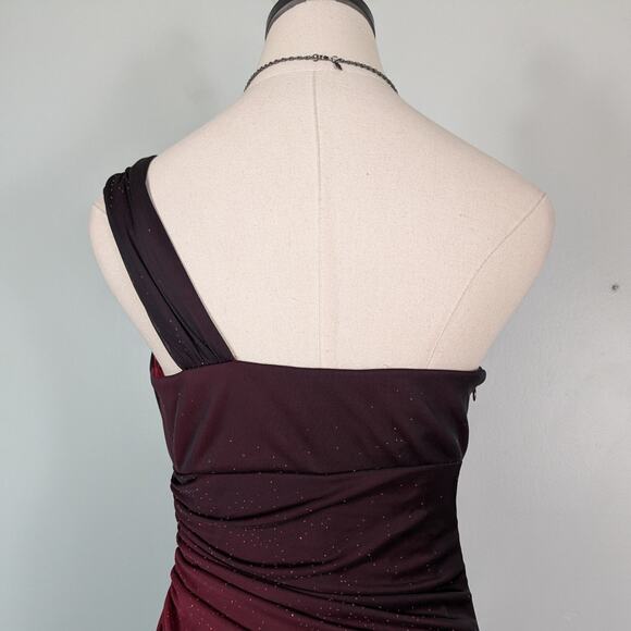 Vintage Nites Prom Dress Maxi Gown 6P Red Y2K Fairy Goth 90s Ombre Ruffle Glam - Picture 6 of 12